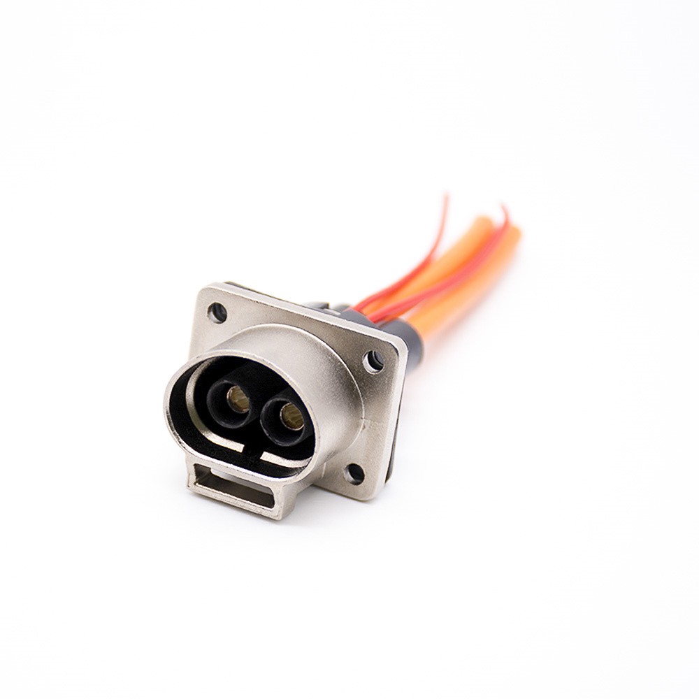 2 Pin 35A 3.6mm HVIL Connector High Voltage Interlock Straight Socket Metal Shell A Key