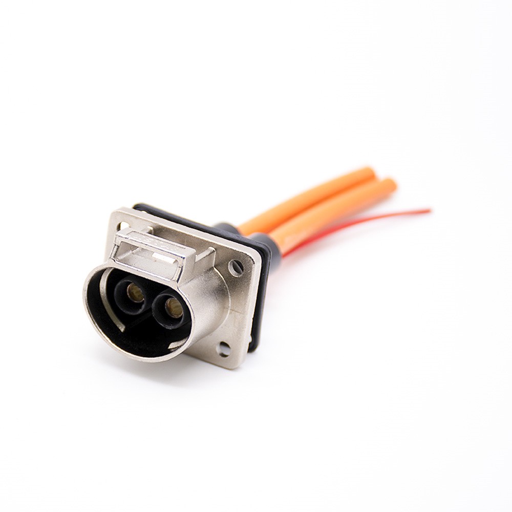 2 Pin 35A 3.6mm HVIL Connector High Voltage Interlock Straight Socket Metal Shell A Key
