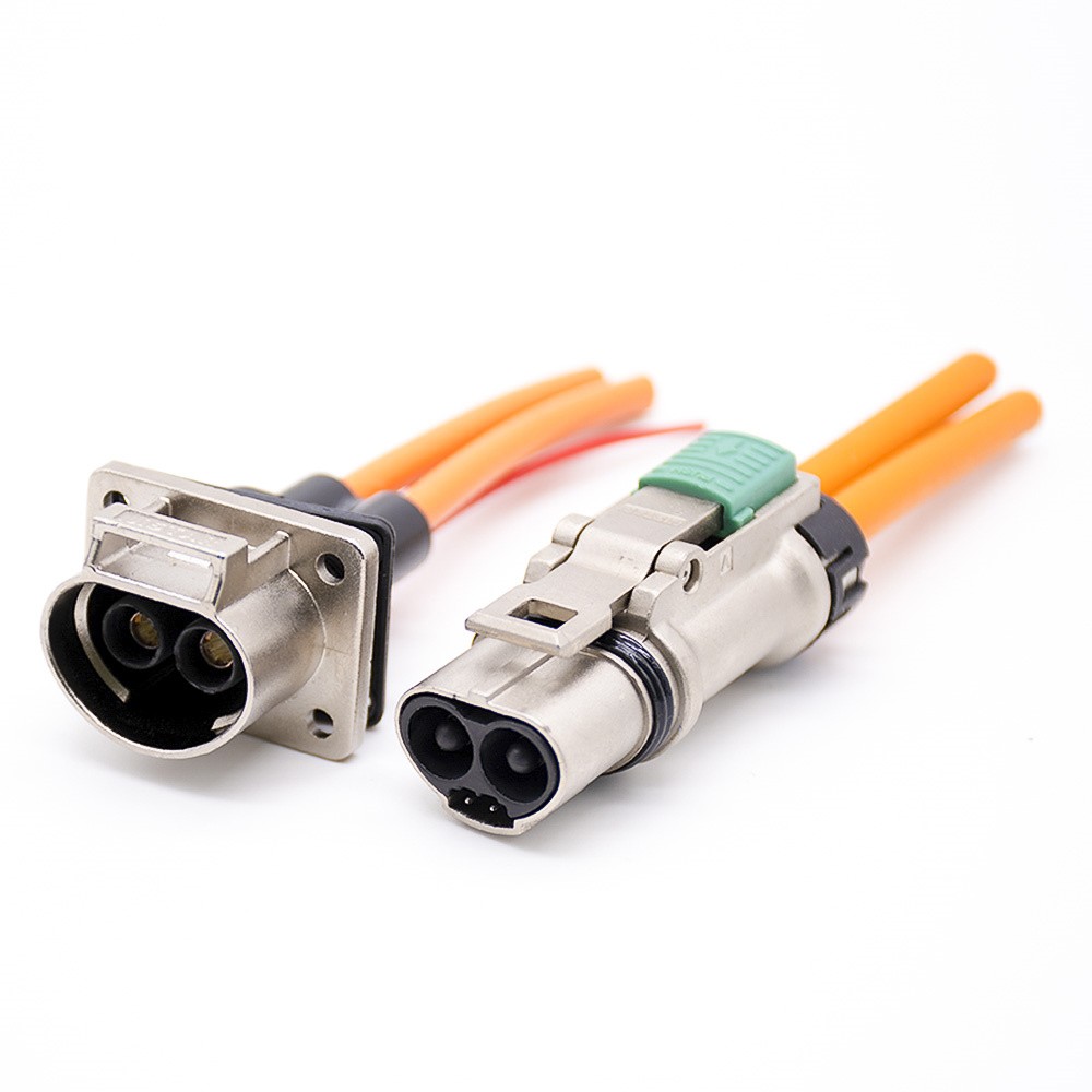 2 Pin 35A 3.6mm HVIL Connector High Voltage Interlock Straight Socket Metal Shell A Key