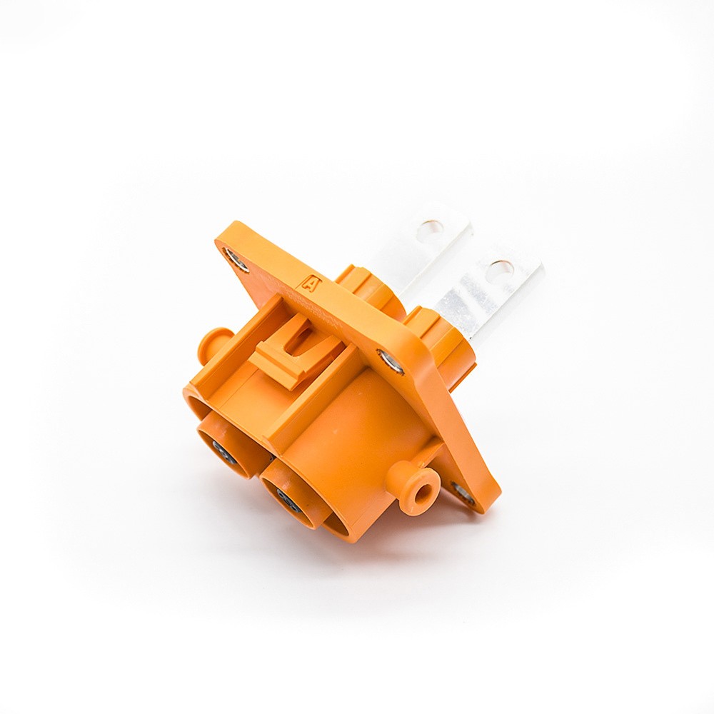 200A HVIL Socket High Voltage Interlock Connector 2Pin 8mm Plastic W/busbar M8 Thread Hole
