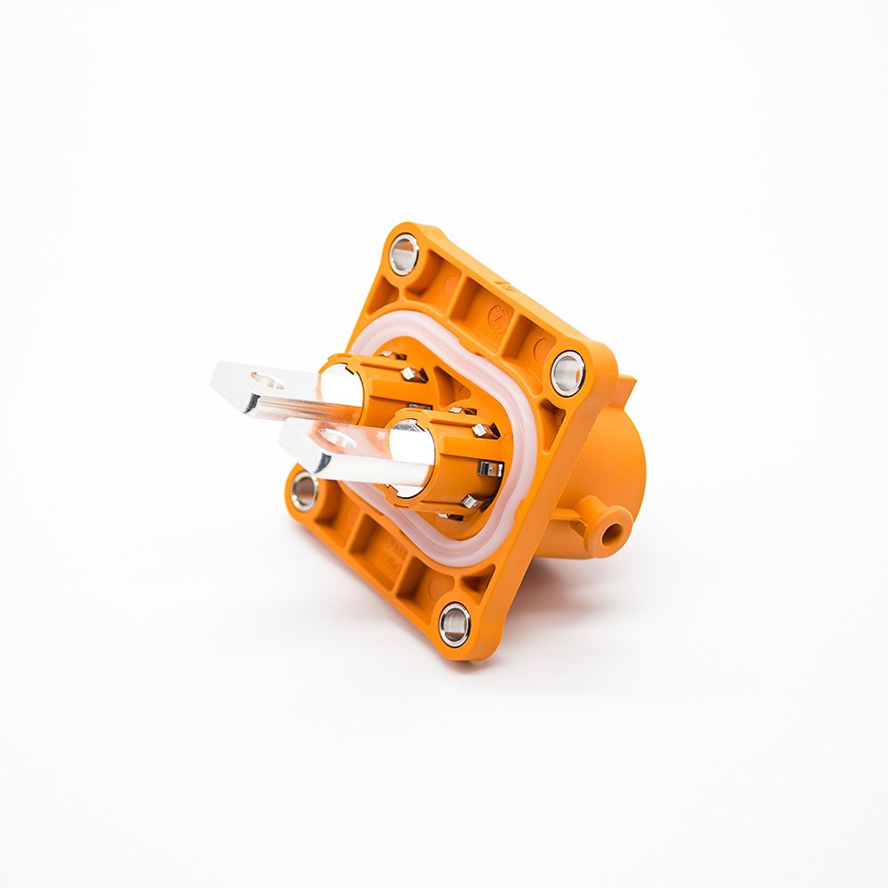 200A HVIL Socket High Voltage Interlock Connector 2Pin 8mm Plastic W/busbar M8 Thread Hole
