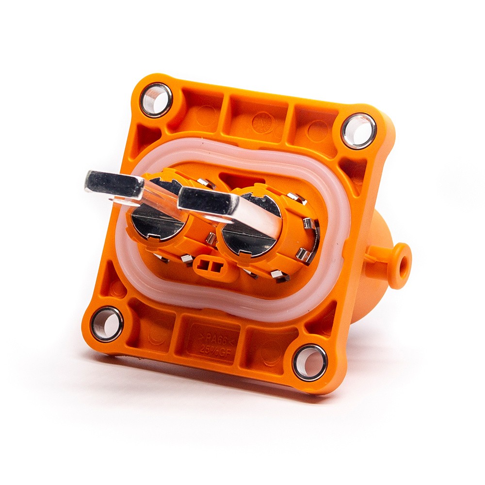 200A HVIL Socket High Voltage Interlock Connector 2Pin 8mm Plastic W/busbar M8 Thread Hole