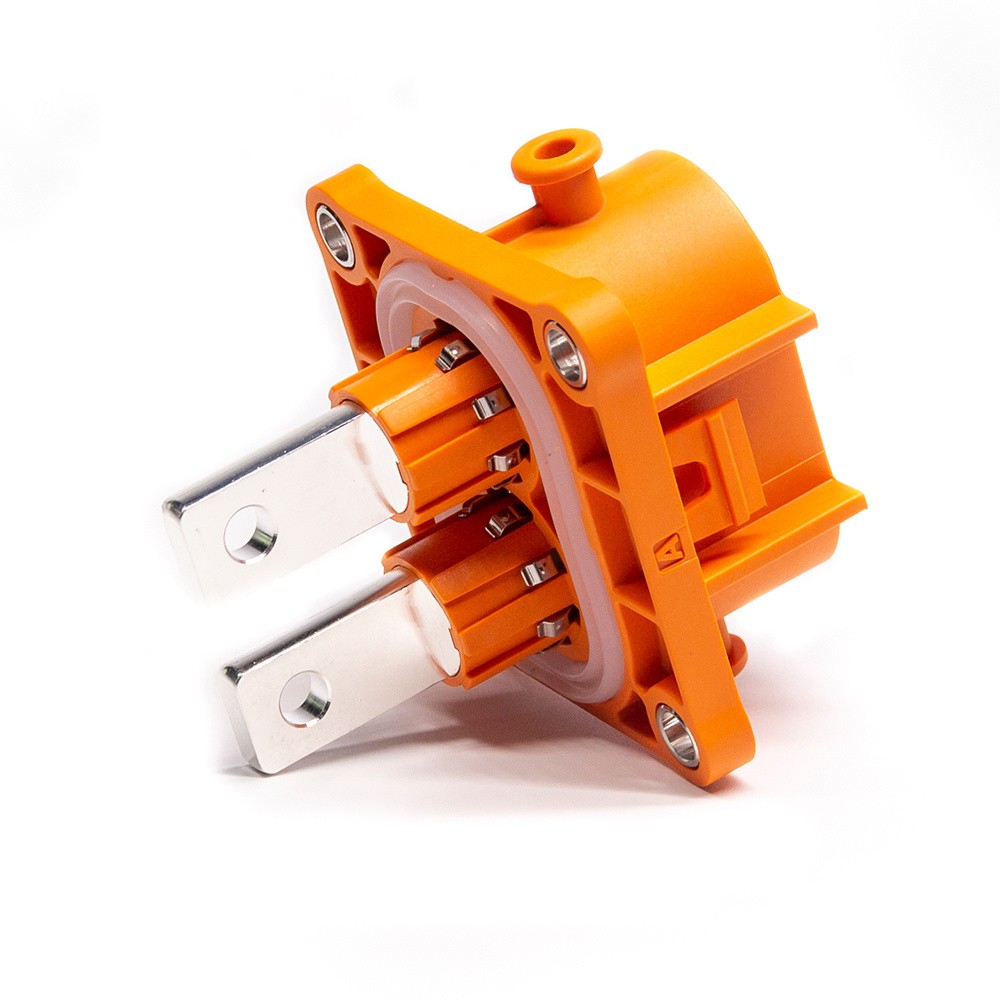 200A HVIL Socket High Voltage Interlock Connector 2Pin 8mm Plastic W/busbar M8 Thread Hole