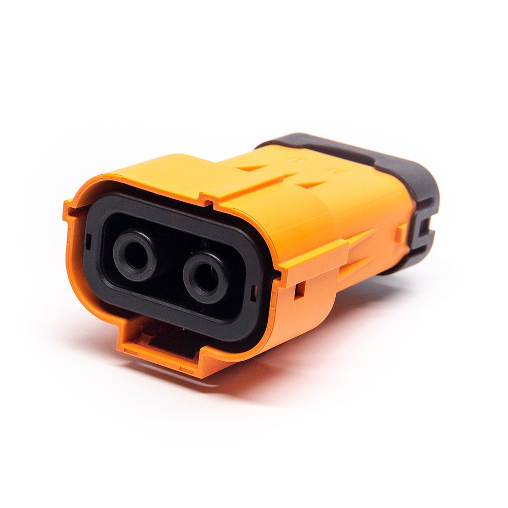 2Pin 6mm 150A HVIL Plug High Voltage Interlock Connector Straight Plug Plastic Shell