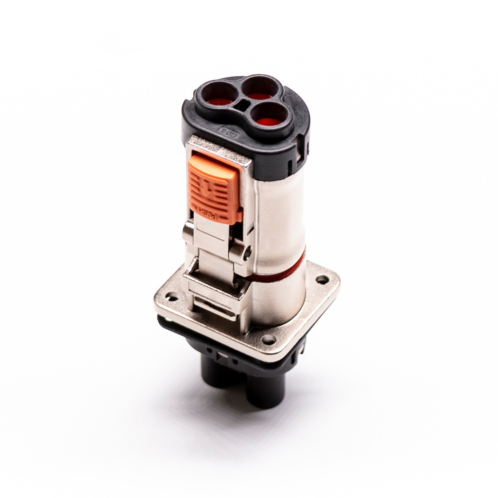 3 Pin 35A HVIL Straight Plug High Voltage Interlock Connector 3.6mm Metal Shell
