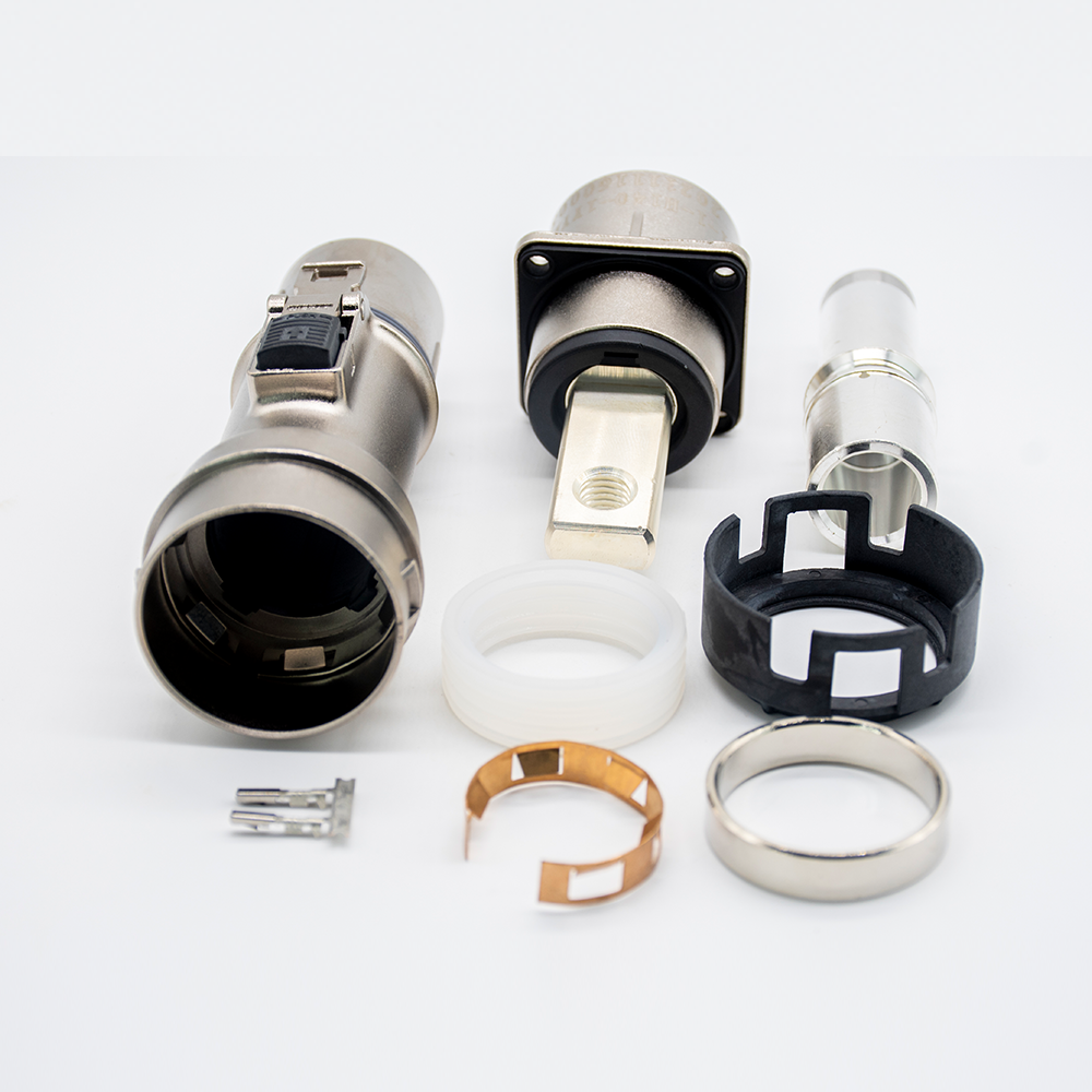 High Voltage Connection 1 Pin 180° Metal Socket&Plug 500A Straight Shield
