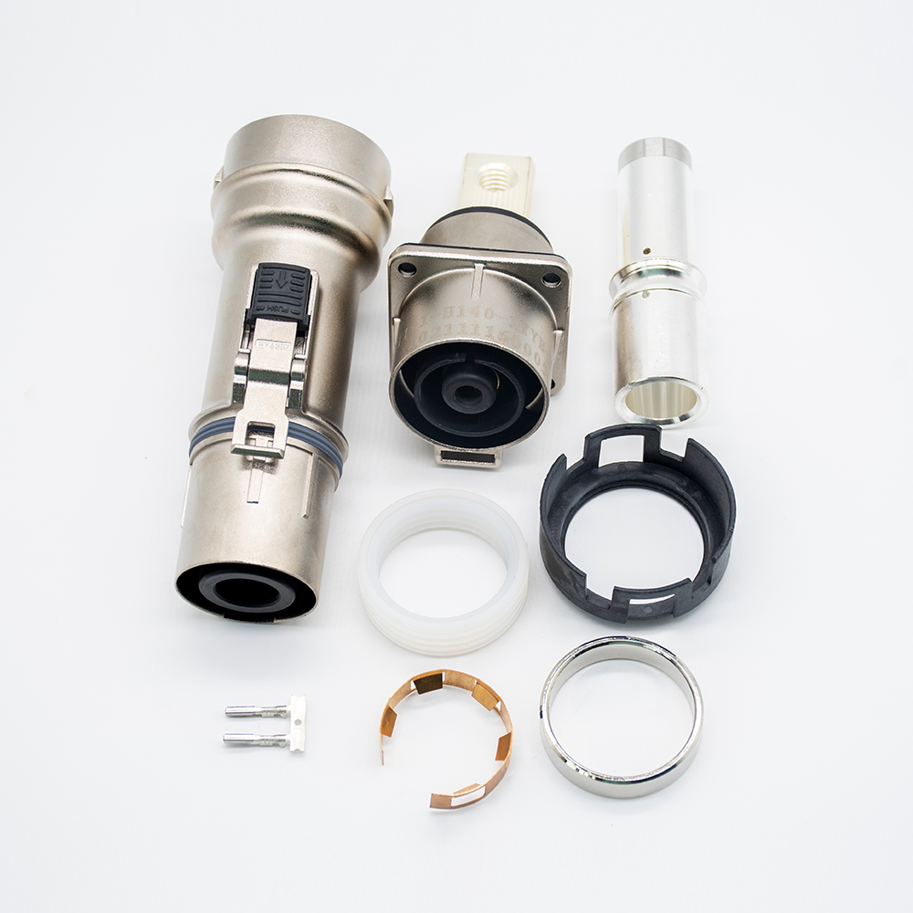 High Voltage Connection 1 Pin 180° Metal Socket&Plug 500A Straight Shield