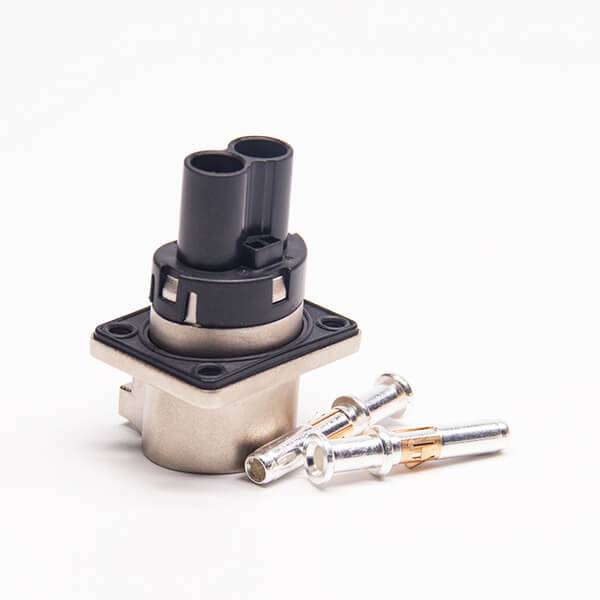 High Voltage Connectors 2 Pin Socket 3.6mm A Code Straight Metal Shield