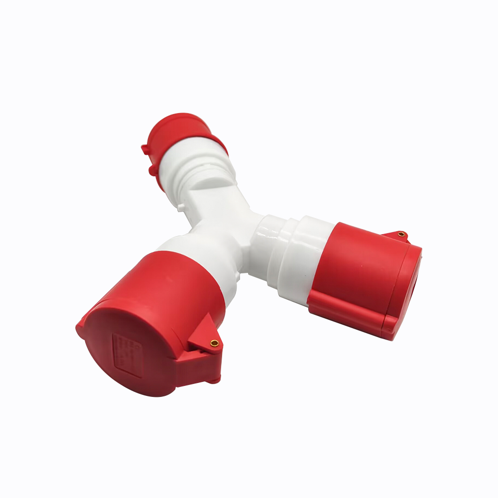 Y Type Industrial Connector Socket 5P 32A 380V-415V 3P+E+N 6h IP44