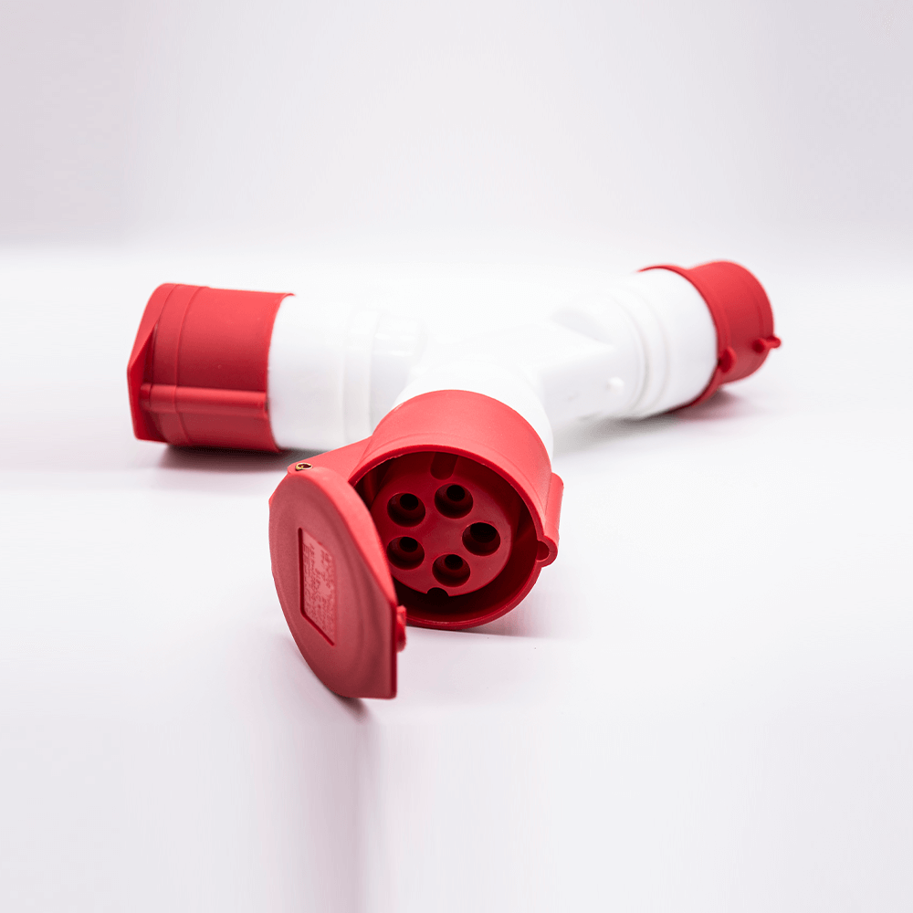 Y Type Industrial Connector Socket 5P 32A 380V-415V 3P+E+N 6h IP44