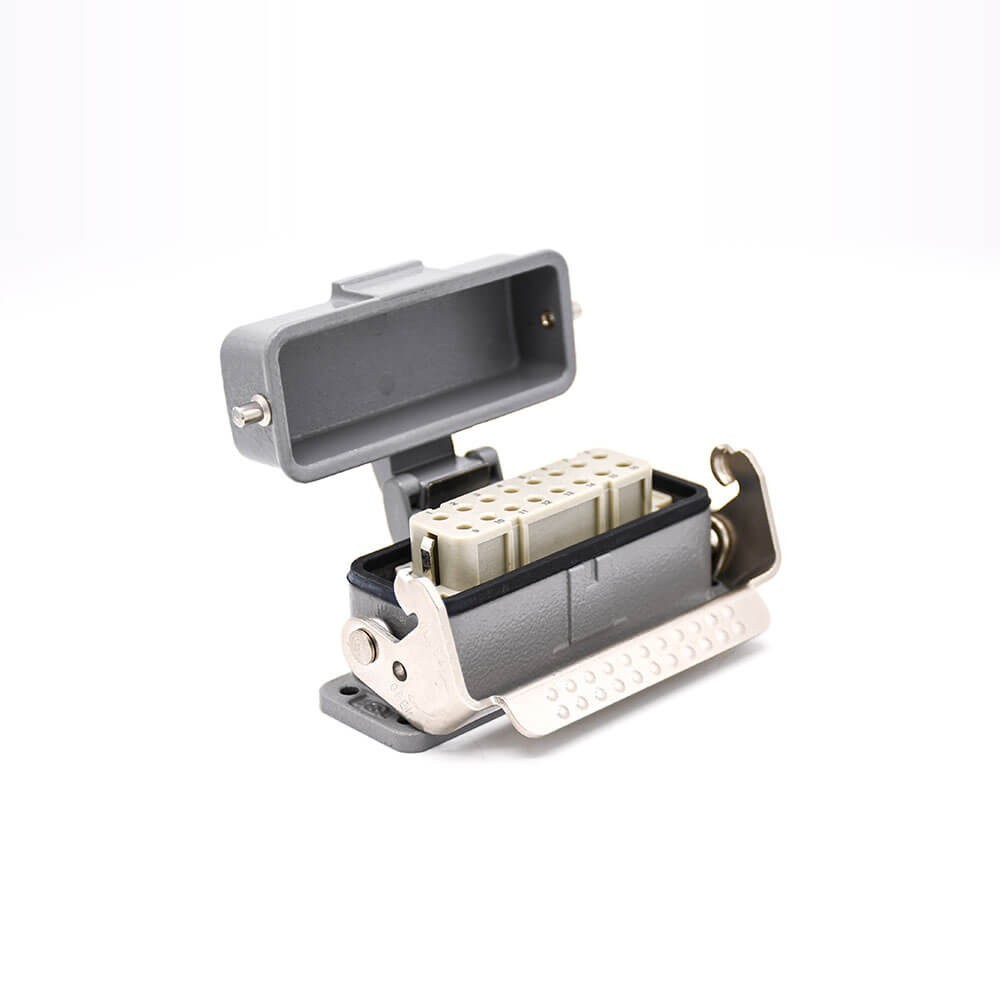 10 Pin Electrical Connector Heavy Duty H16A Female Butt-joint Male Silver Plating Size M25 Bulkhead Mounting