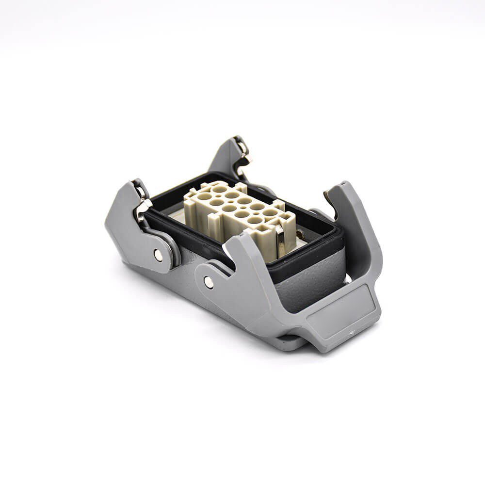 10 Pin Heavy Duty Connector H10B Button Female Butt-joint Male Silver Plating Size M25 Bulkhead Mounting