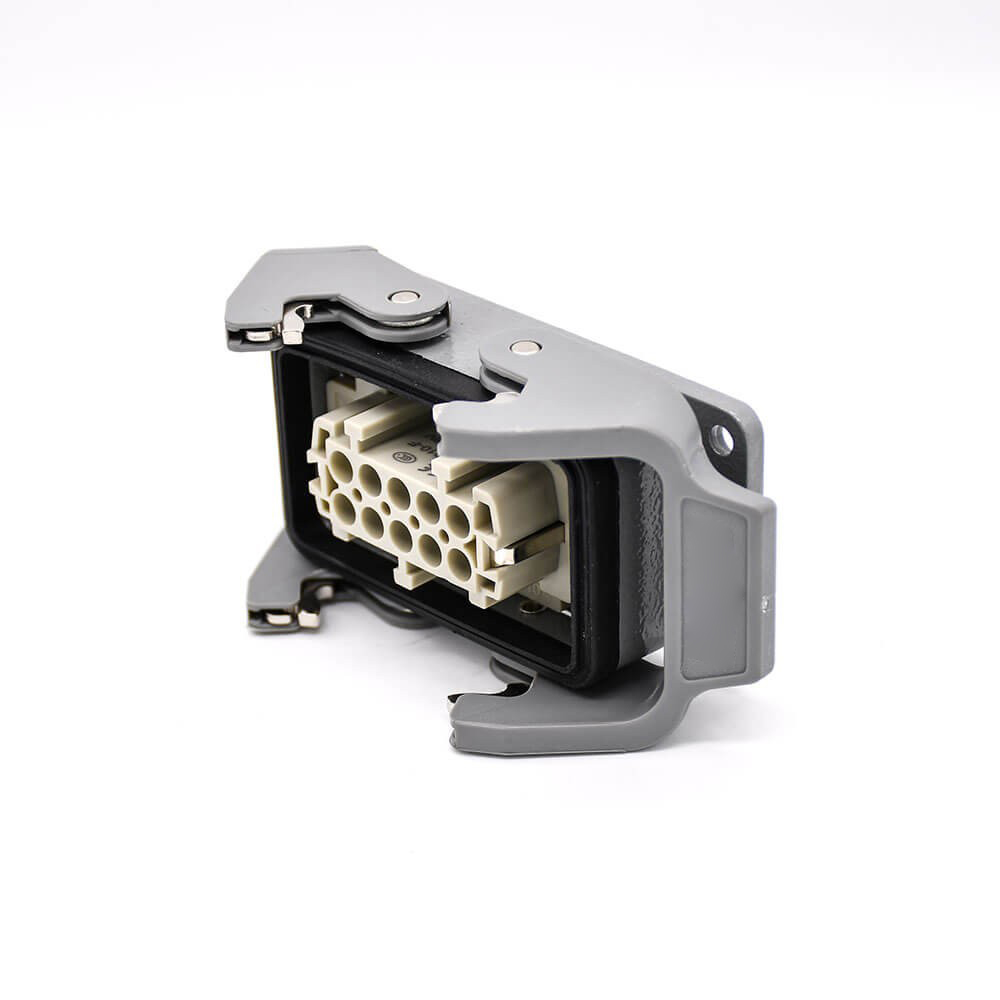 10 Pin Heavy Duty Connector H10B Button Female Butt-joint Male Silver Plating Size M25 Bulkhead Mounting