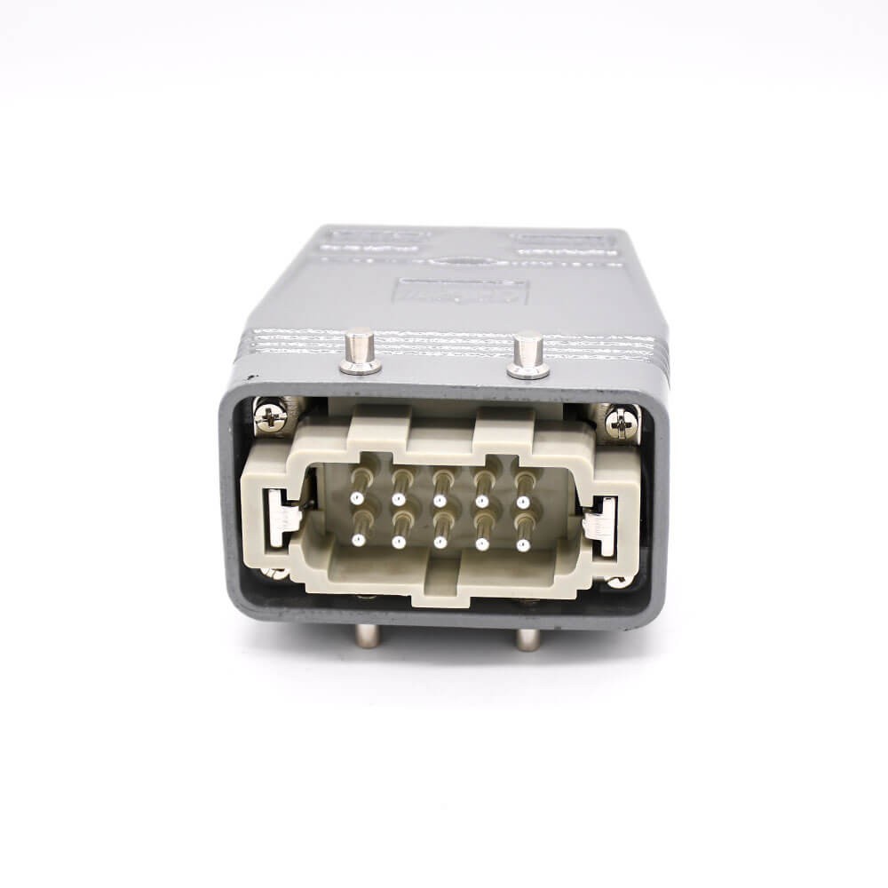 10 Pin Heavy Duty Connector H10B Button Female Butt-joint Male Silver Plating Size M25 Bulkhead Mounting