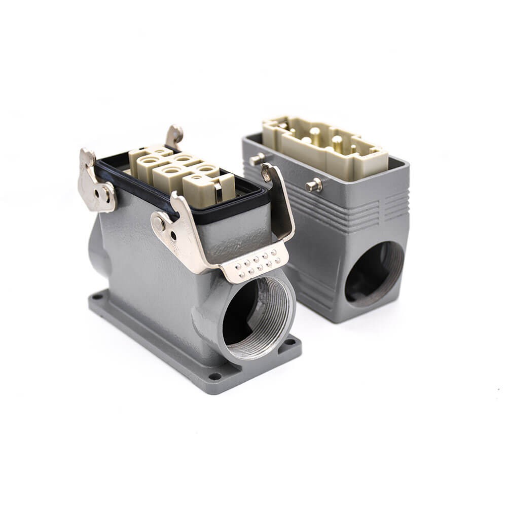 6 Pin Heavy Duty Connector Female Butt-joint Male Silver Plating Size M40 H16B Hasp