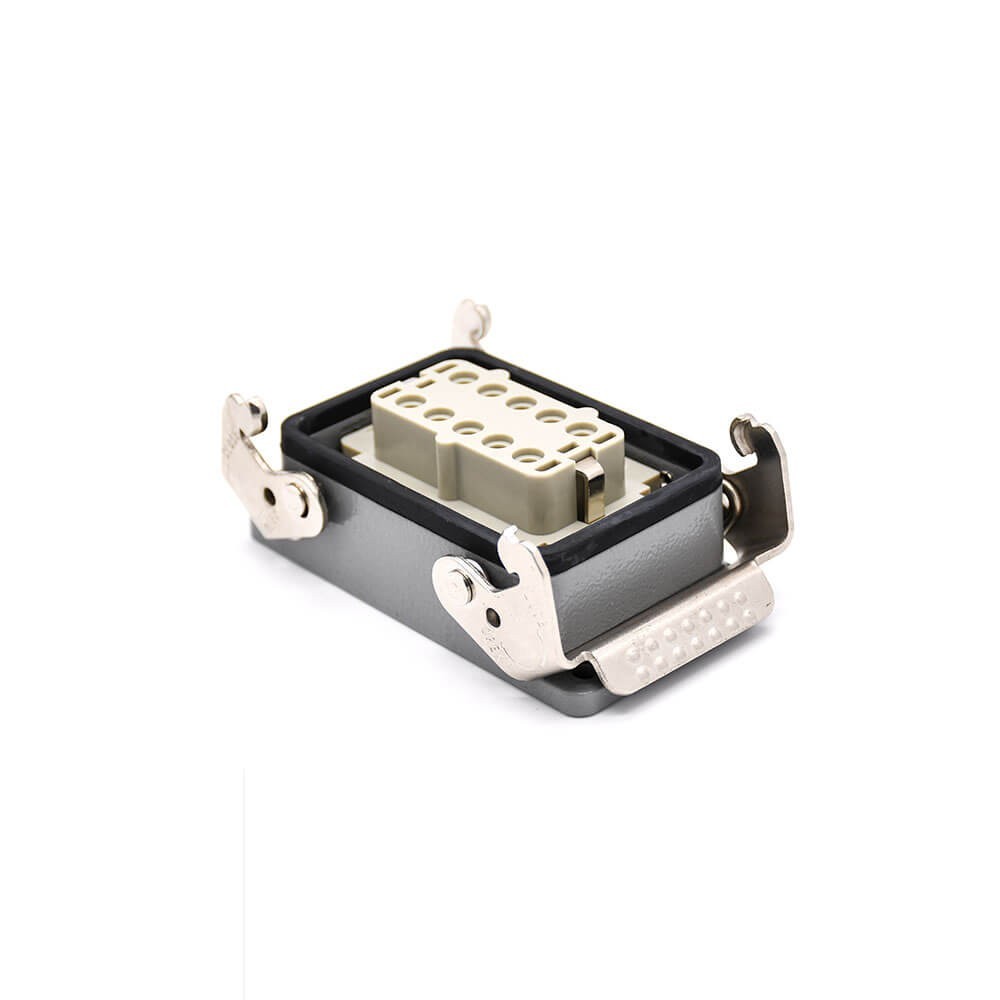 Connector Heavy Duty H10T Hasp Female Butt-joint Male 10 Pin Silver Plating Size PG29 Bulkhead Mounting