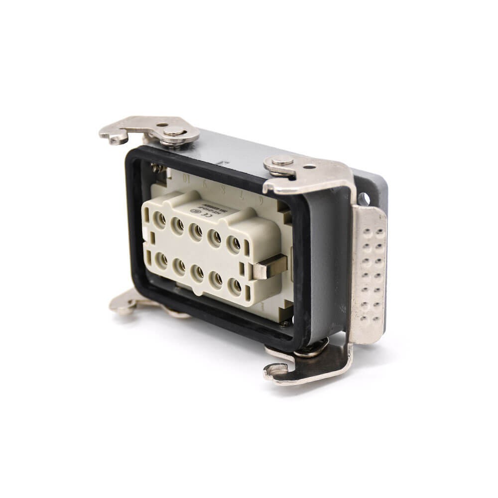 Connector Heavy Duty H10T Hasp Female Butt-joint Male 10 Pin Silver Plating Size PG29 Bulkhead Mounting