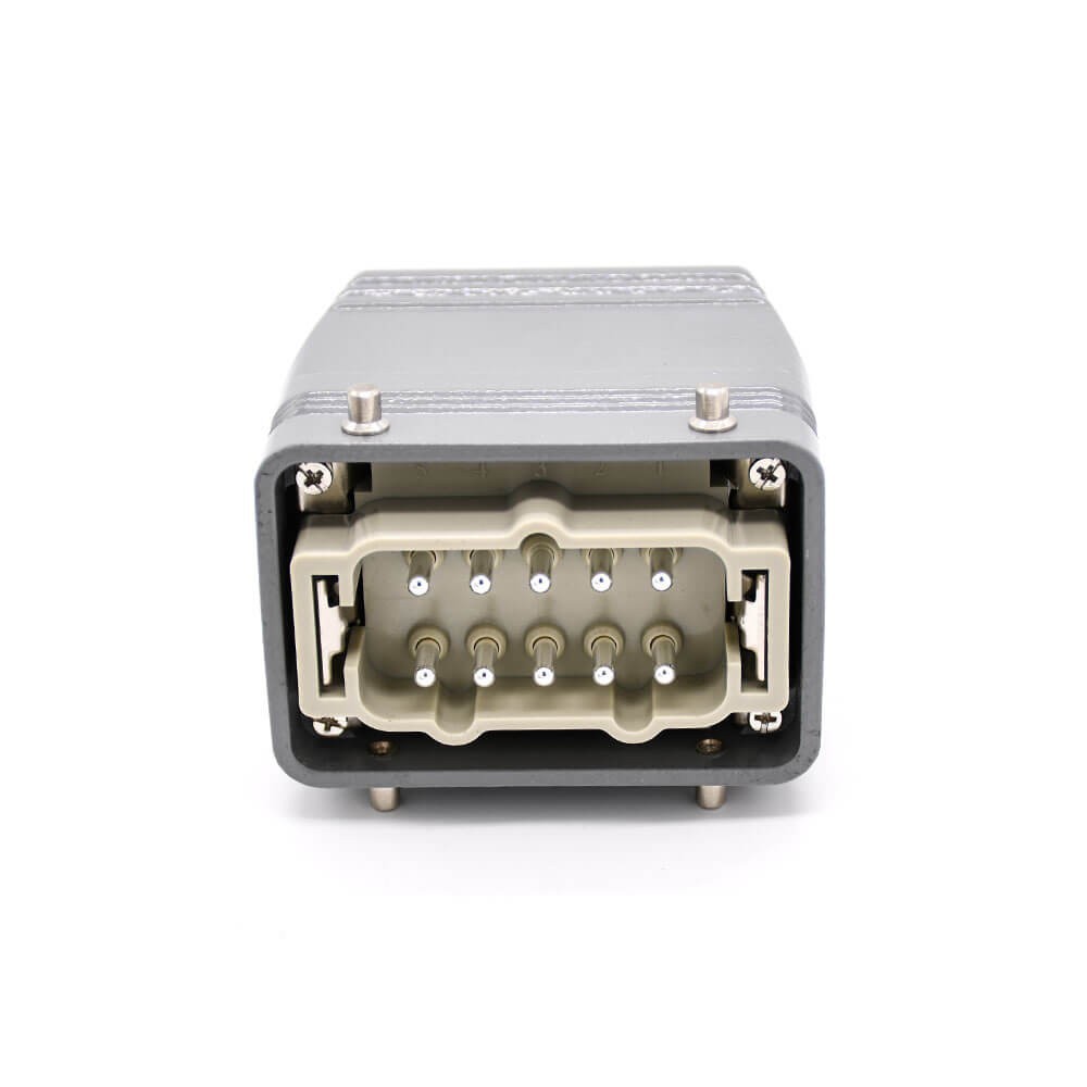 Connector Heavy Duty H10T Hasp Female Butt-joint Male 10 Pin Silver Plating Size PG29 Bulkhead Mounting