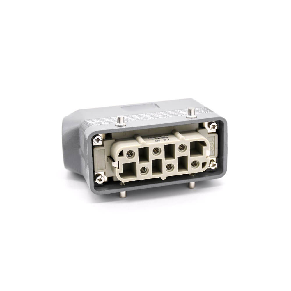 Heavy Duty Connector 6 Pin Female Butt-joint Male Silver Plating Size M40 H16B Hasp