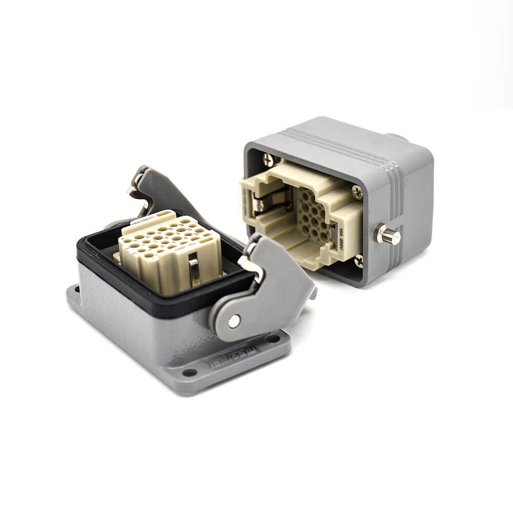 Heavy Duty Connector H6B 24 Pin Male Without Contacts Male Docking Type Female M25 Bulkhead Mounting