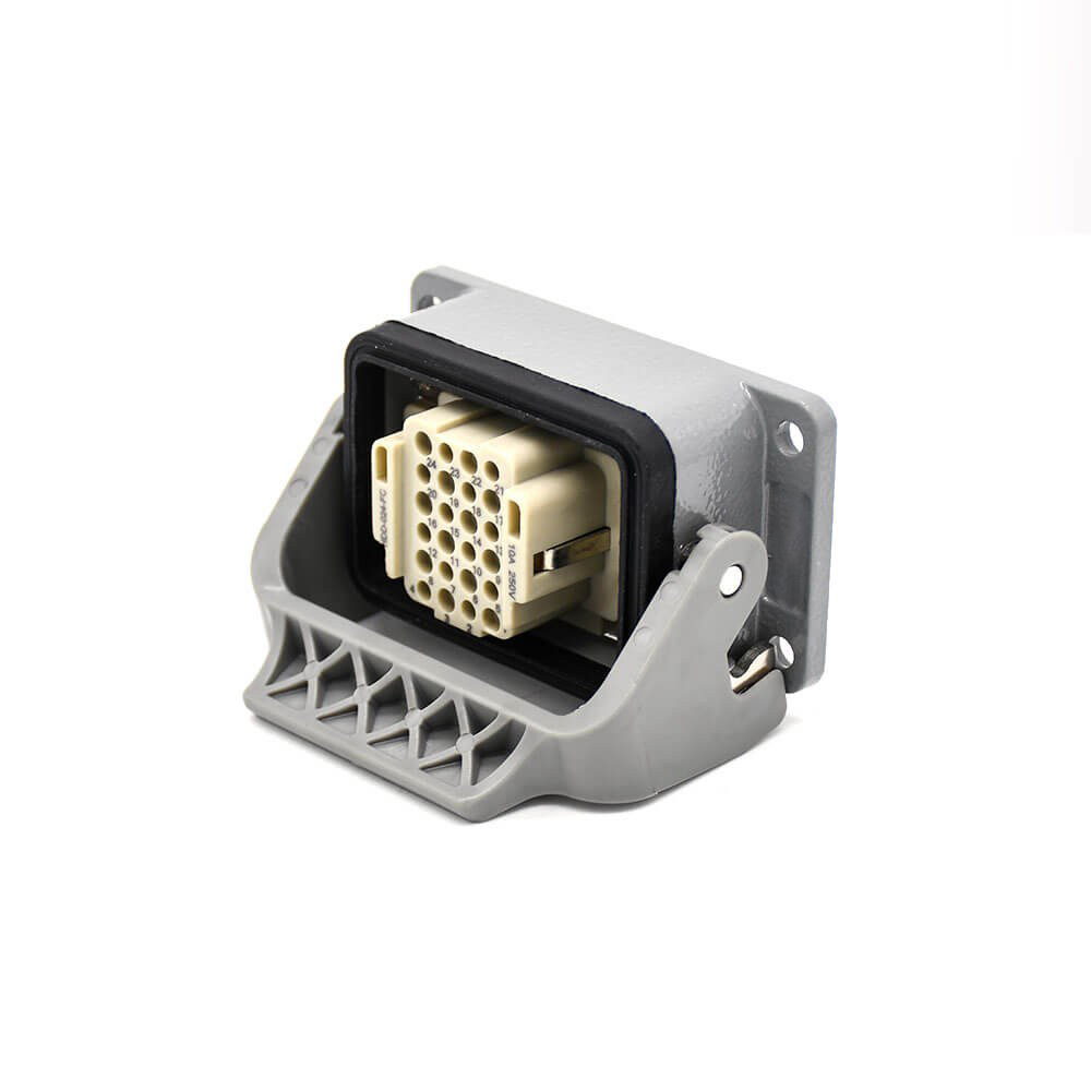 Heavy Duty Connector H6B 24 Pin Male Without Contacts Male Docking Type Female M25 Bulkhead Mounting