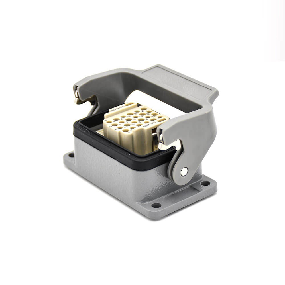 Heavy Duty Connector H6B 24 Pin Male Without Contacts Male Docking Type Female M25 Bulkhead Mounting