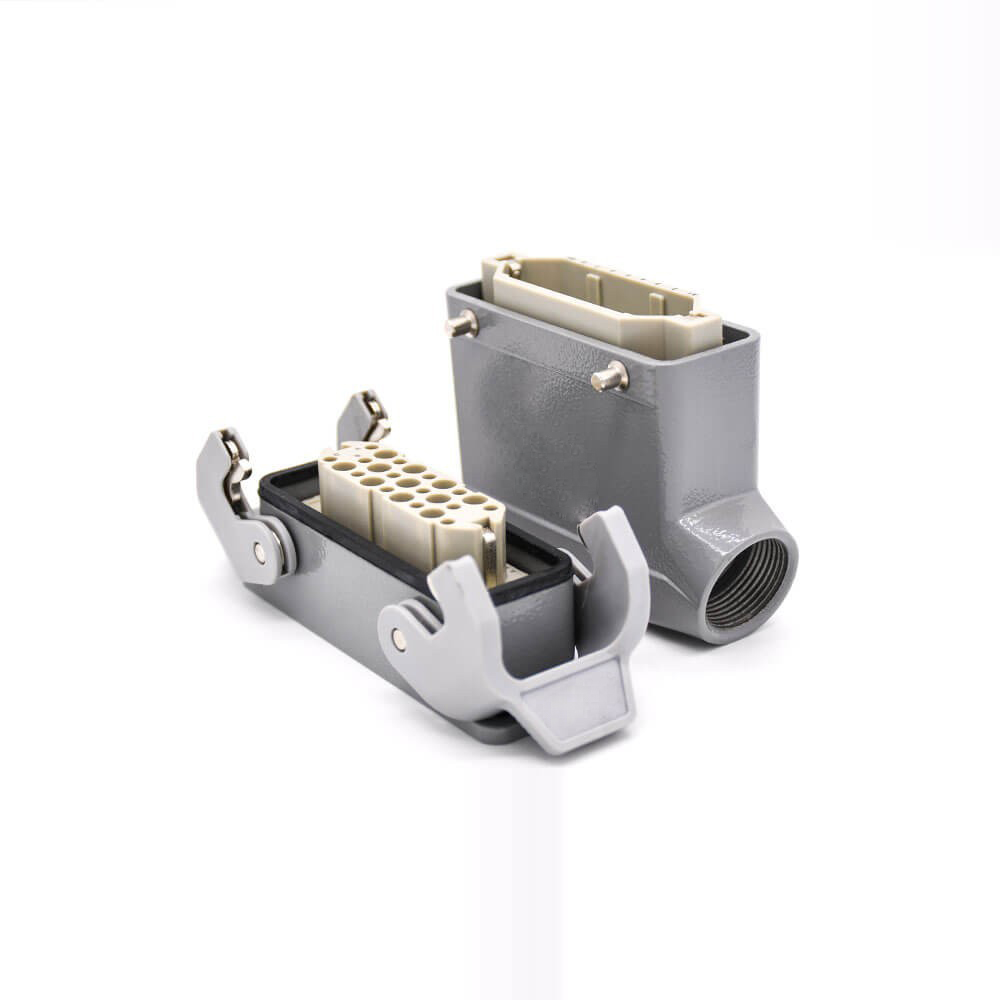 Heavy Duty Connectors H16B Female Butt-joint Male 20Pin Silver Plating Size M32 Bulkhead Mounting