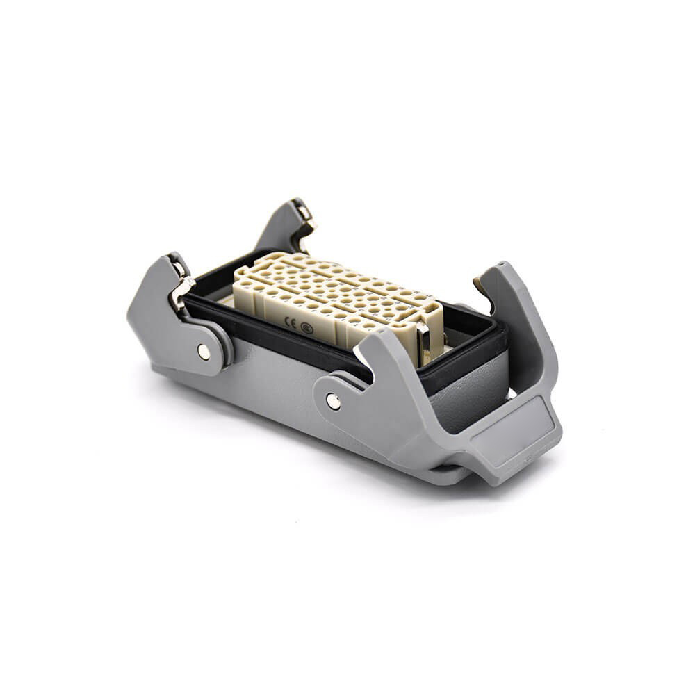Heavy Duty Pin Connectors 40Pin Bulkhead Mounting H16B Female Butt-joint Male Plastic Button Silver Plating Size PG21