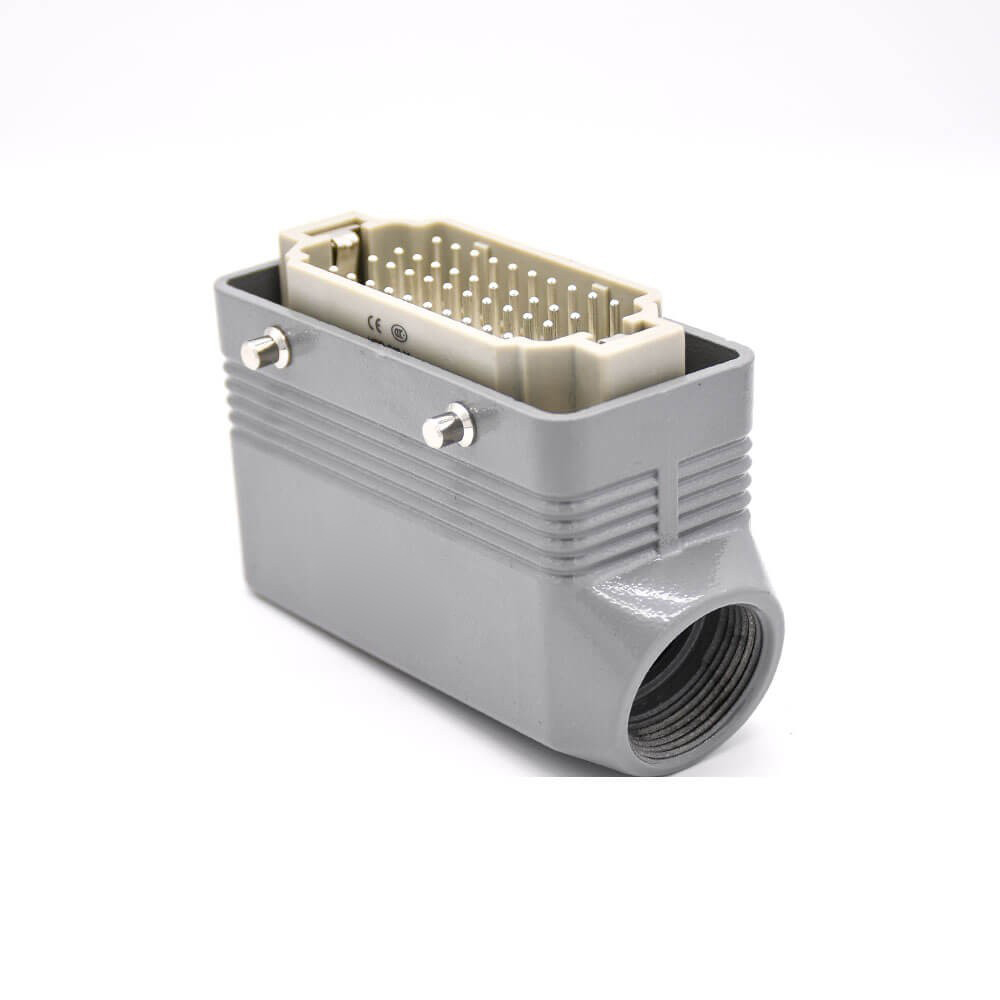 Heavy Duty Pin Connectors 40Pin Bulkhead Mounting H16B Female Butt-joint Male Plastic Button Silver Plating Size PG21