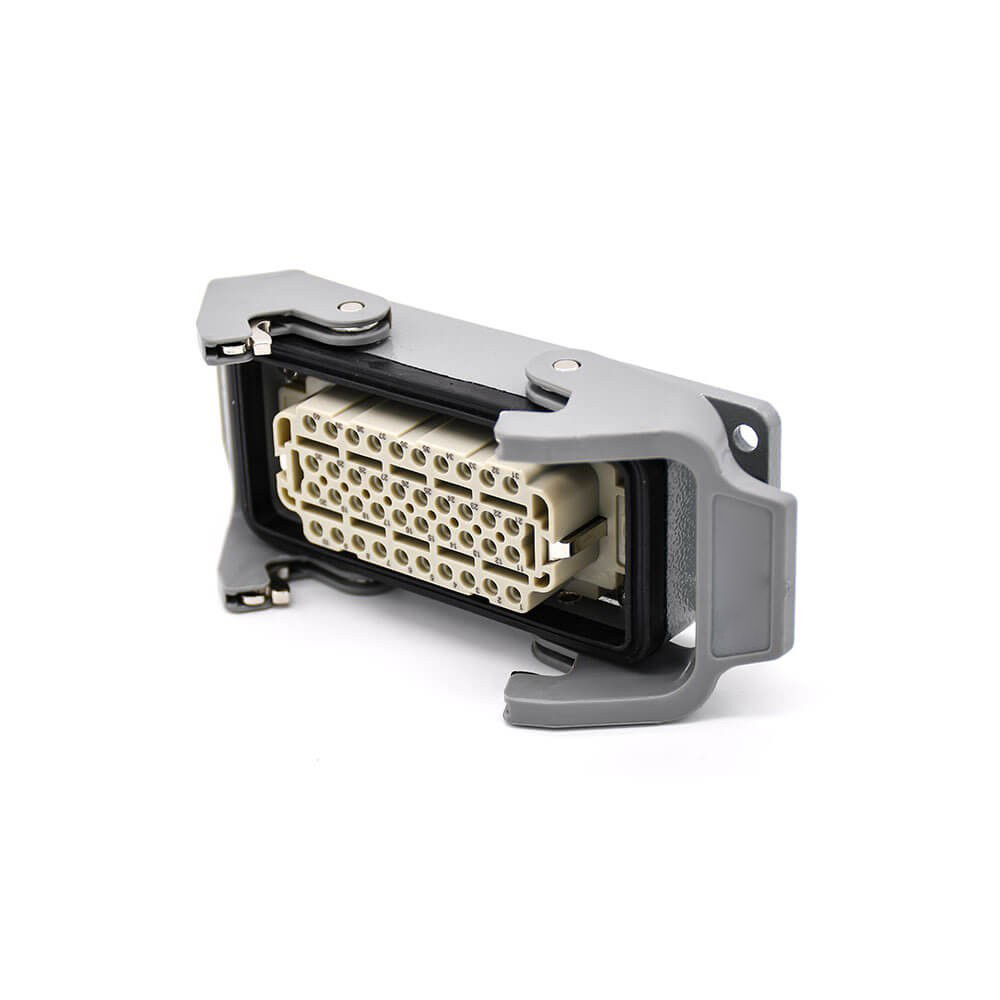 Heavy Duty Pin Connectors 40Pin Bulkhead Mounting H16B Female Butt-joint Male Plastic Button Silver Plating Size PG21