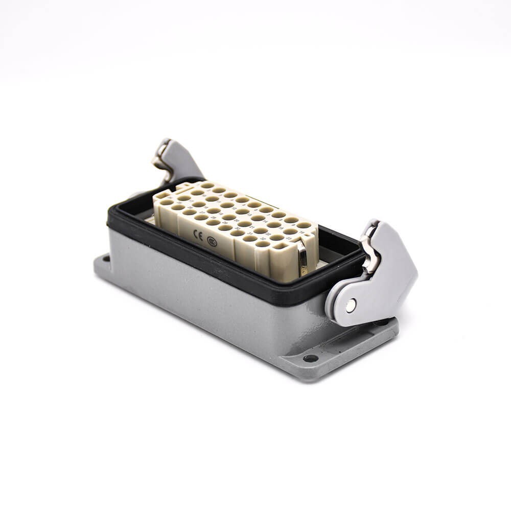 Heavy Duty Rectangular Connectors Female Butt-joint Male 36Pin H16B Male Without Contacts Size M40 Bulkhead Mounting
