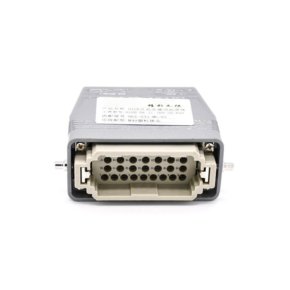 Heavy Duty Rectangular Connectors Female Butt-joint Male 36Pin H16B Male Without Contacts Size M40 Bulkhead Mounting