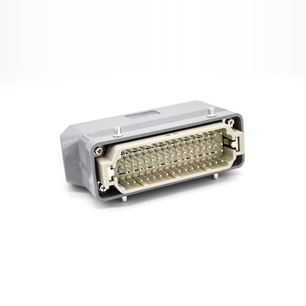 Rectangular waterproof connector heavy-duty 64-core H24B shell male and female butt PG21 surface mount