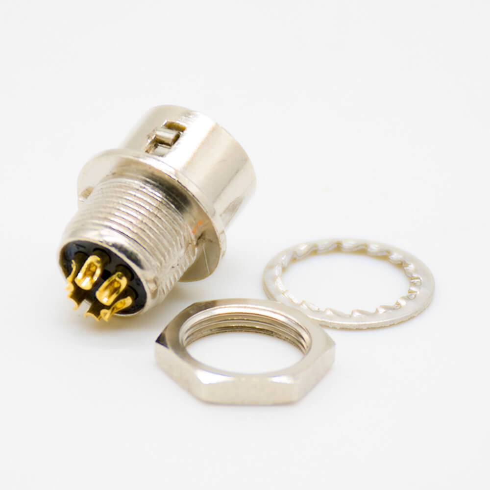 6 pin Elecje Connector HR10 Male Receptacle Straight Solder Cup Back Mount Circular Push-Pull Connector 5pcs