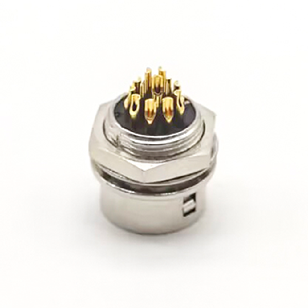 Elecje HR10 Connectors Female Receptacle 12 Pin Straight Solder Cup Back Mount Circular Push-Pull Connector