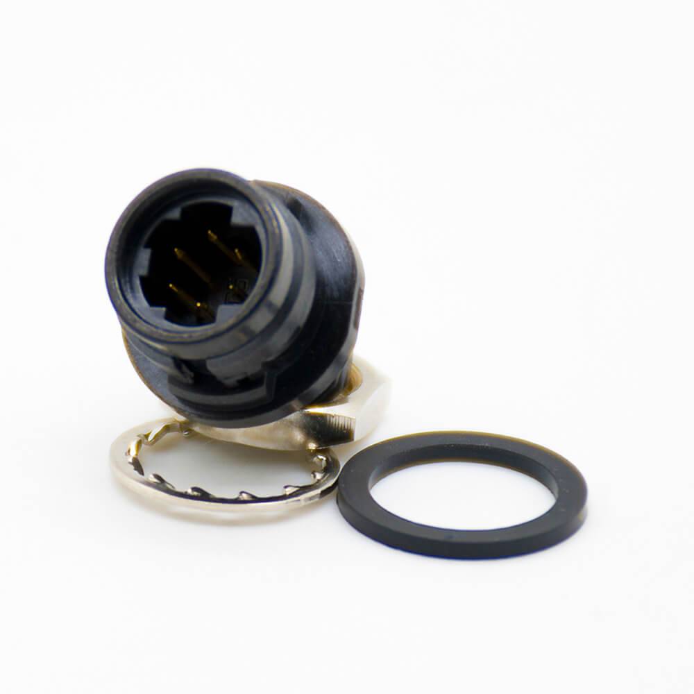 HRS Elecje Connector Male Receptacle 6 Pin Straight Back Mount Solder Cup HR10 Circular Push-Pull Connector