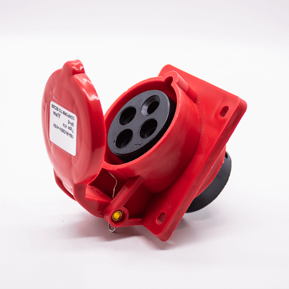 Industrial Connector Angled Socket 4P 16A 380V-415V 3P+E 6h IP44