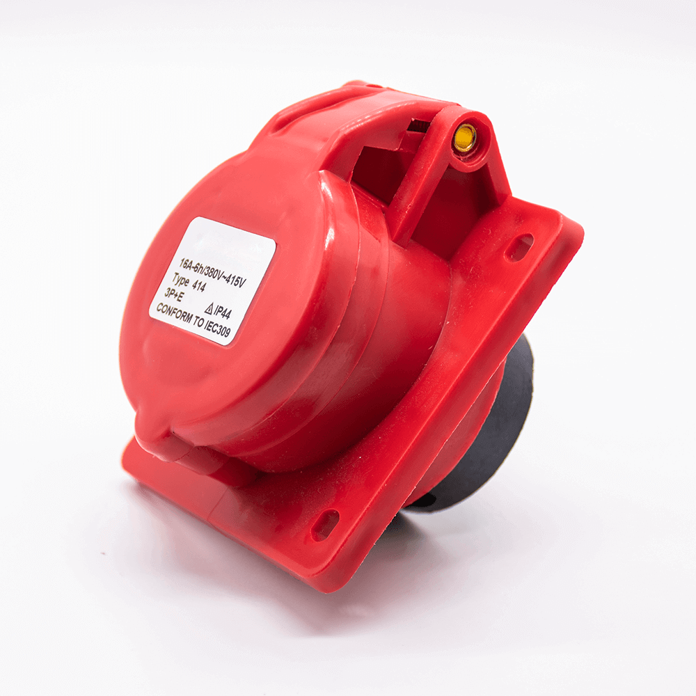 Industrial Connector Angled Socket 4P 16A 380V-415V 3P+E 6h IP44
