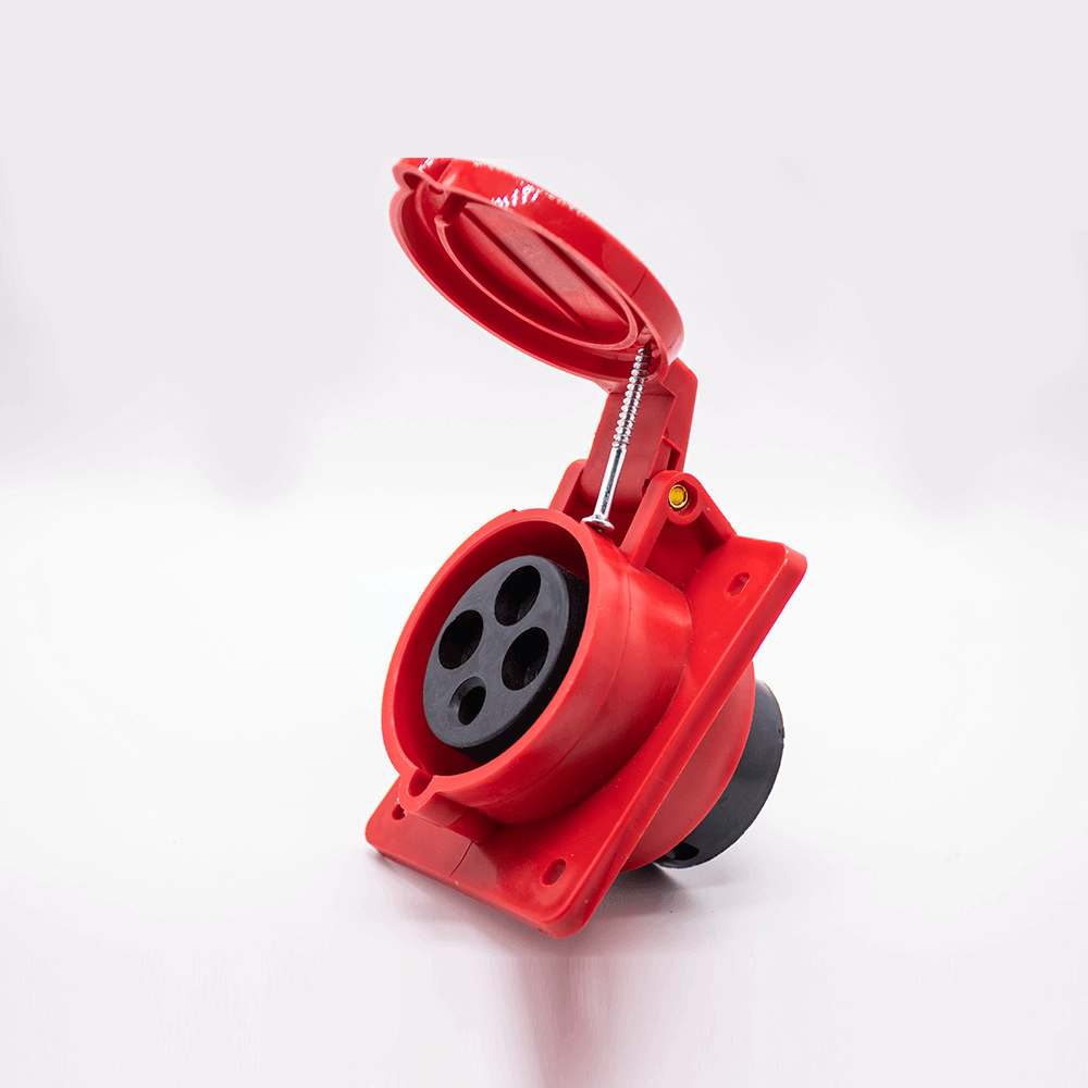 Industrial Connector Angled Socket 4P 32A 380V-415V 3P+E 6h IP44