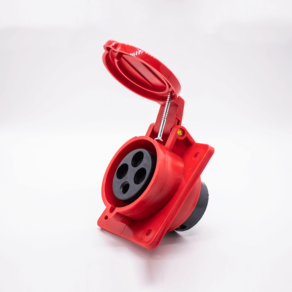 Industrial Connector Angled Socket 4P 32A 380V-415V 3P+E 6h IP44