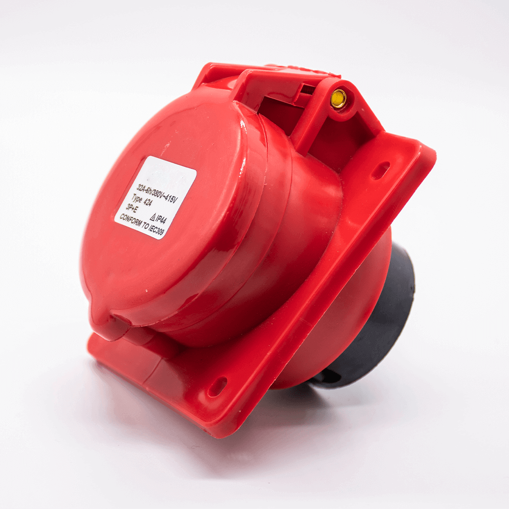 Industrial Connector Angled Socket 4P 32A 380V-415V 3P+E 6h IP44