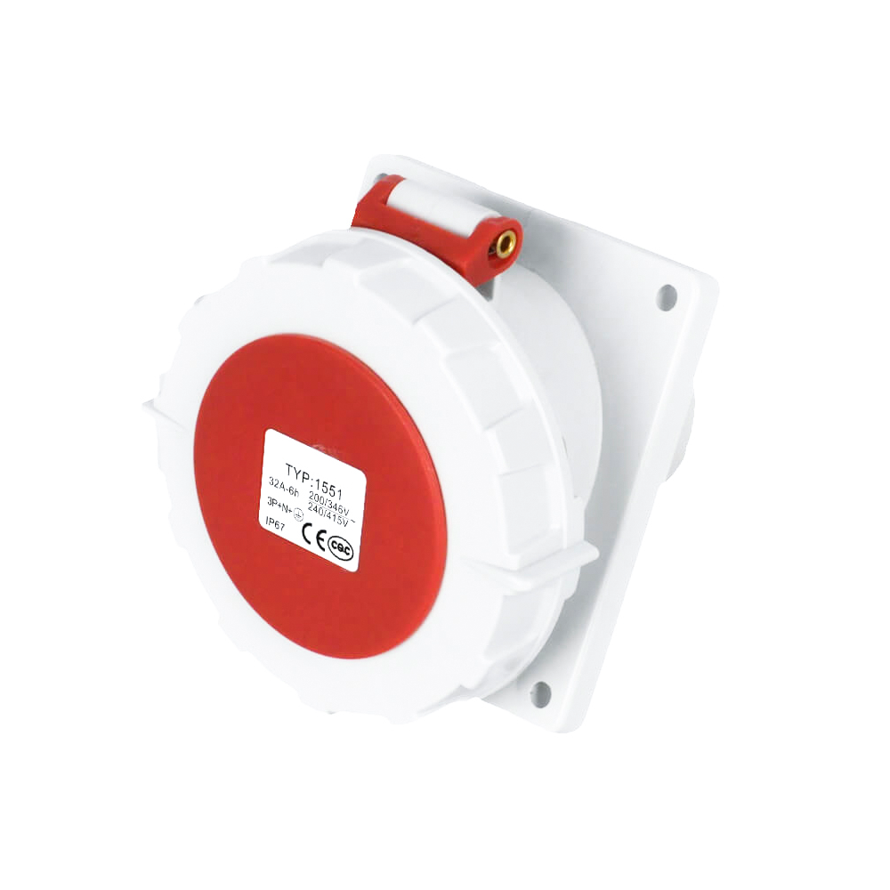 Waterproof Industrial Connector Socket 5Pin 32A 400V 3P+E+N IP67
