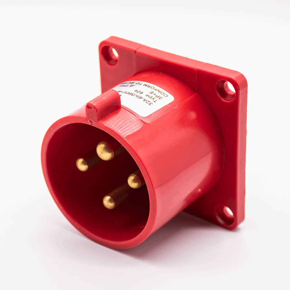 Reverse Industrial Connector Socket 4P 32A 380V-415V 3P+E 6h IP44