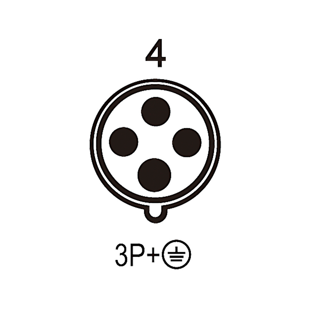 Waterproof Industrial Connector Socket 4Pin 16A 400V 3P+E IP67
