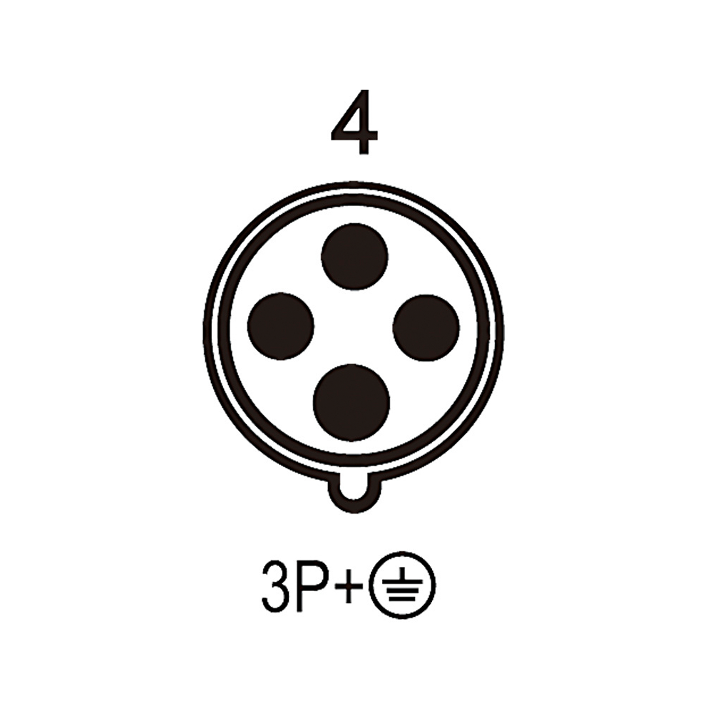 Waterproof Industrial Connector Socket 4Pin 63A 400V 3P+E IP67