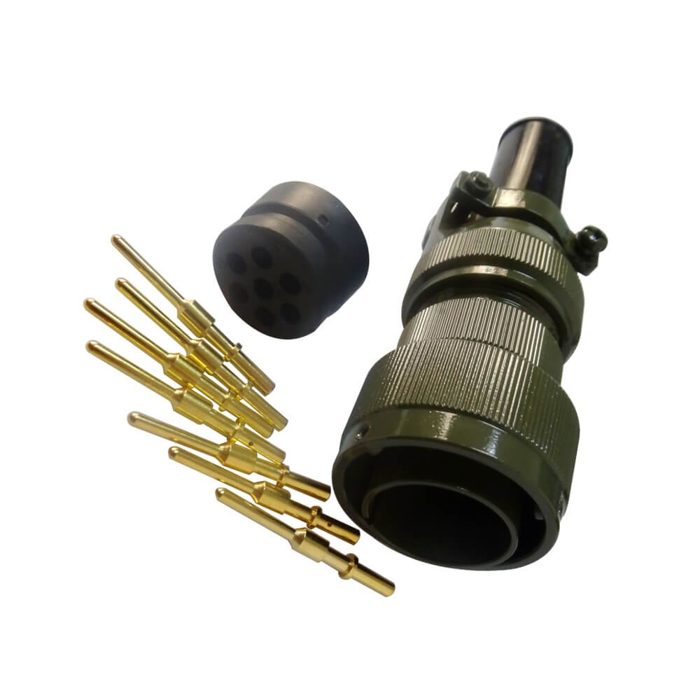 7 Pin Plug Male Straight Bayonet Coupling Solder American-Standard Traction Motor Connector