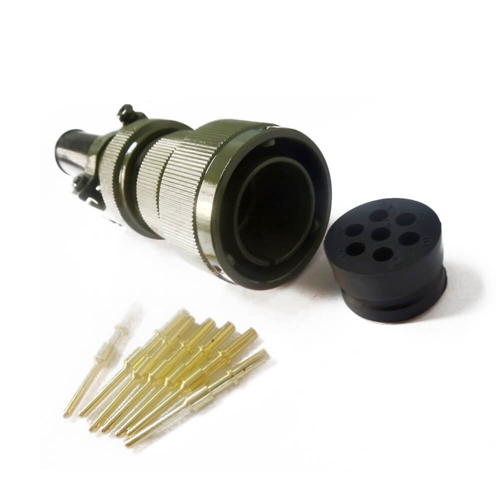7 Pin Plug Male Straight Bayonet Coupling Solder American-Standard Traction Motor Connector