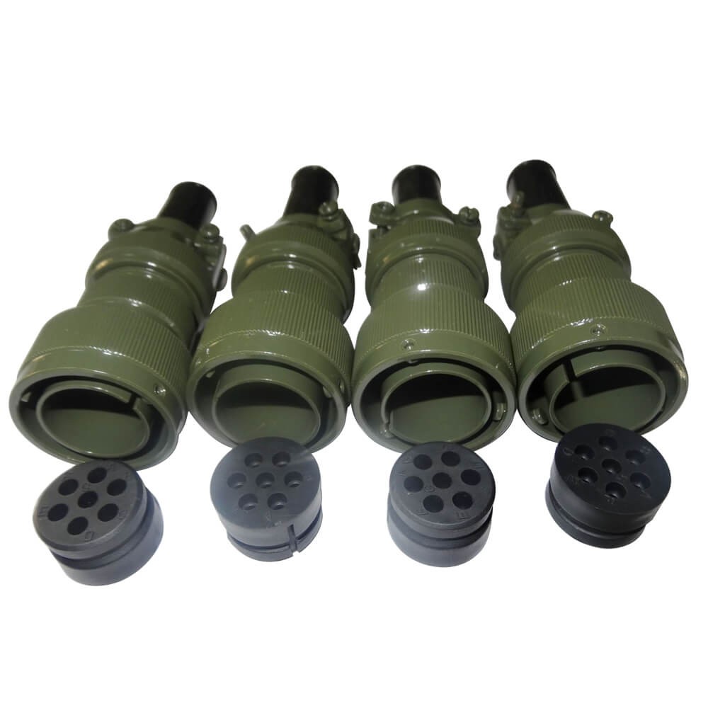 7 Pin Plug Male Straight Bayonet Coupling Solder American-Standard Traction Motor Connector