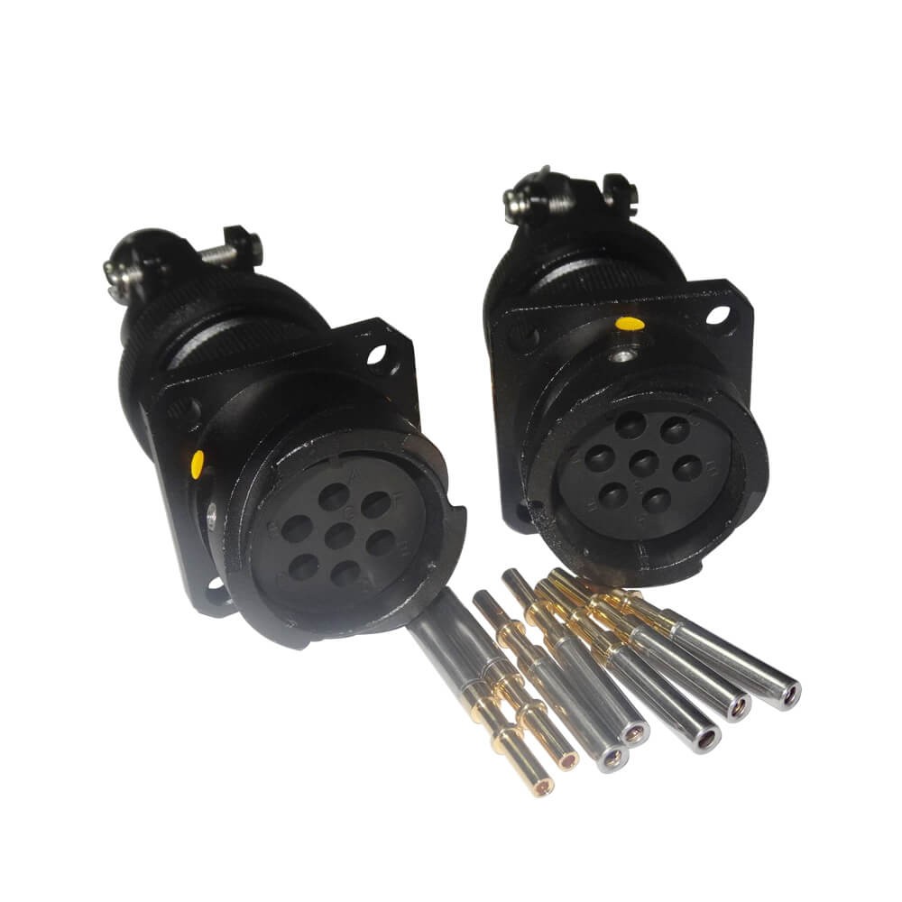 JL Socket Female Traction Motor Connector Panel Mount 7 Pin 180 Degree Bayonet Coupling Solder American-Standard