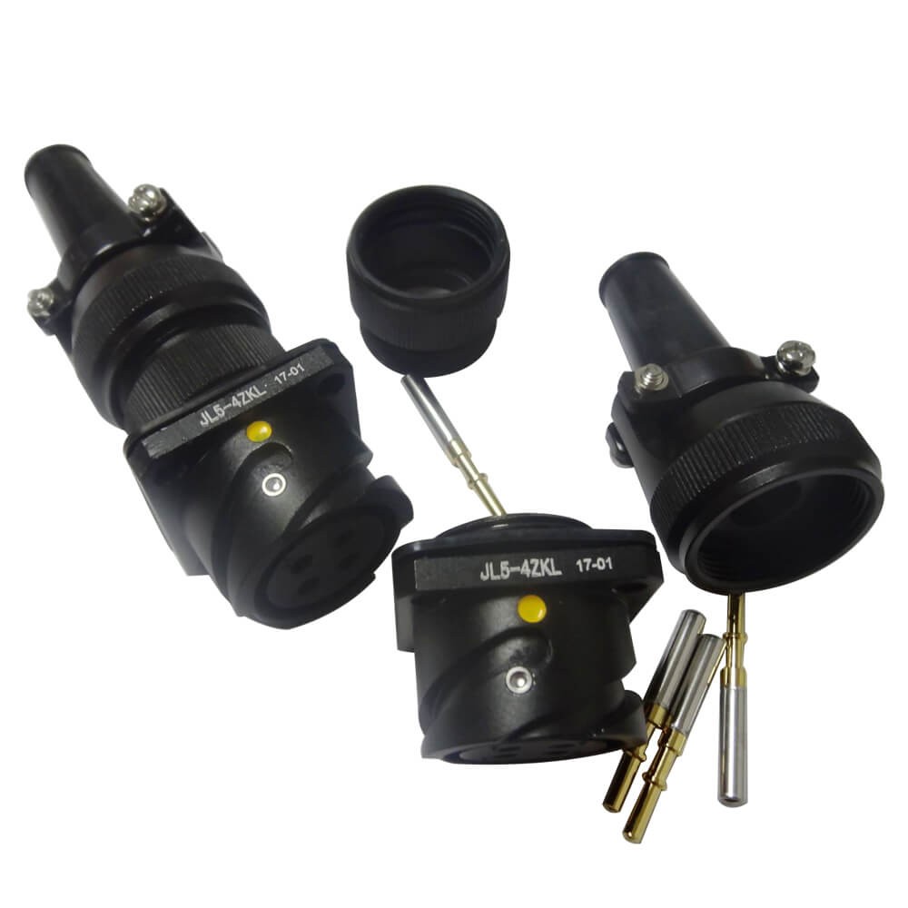 JL Socket Traction Motor Connector 4 Pin Female Panel Mount Bayonet Coupling 180°American-Standard Solder